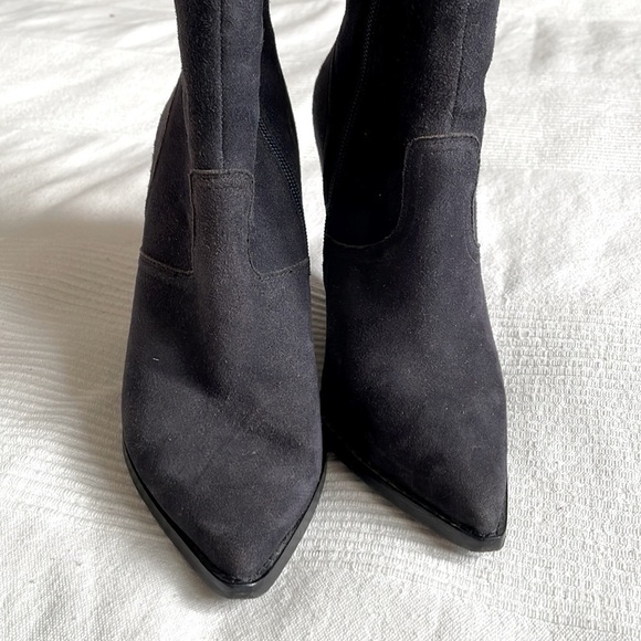 ASH Jasmin Suede Black Blue Wedge Booties Size EU 36 - Picture 3 of 8